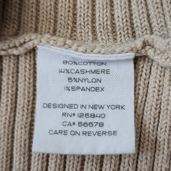 INTERMIX Beige Cotton and Cashmere Cold Shoulder Sweater S - Picture 4 of 4